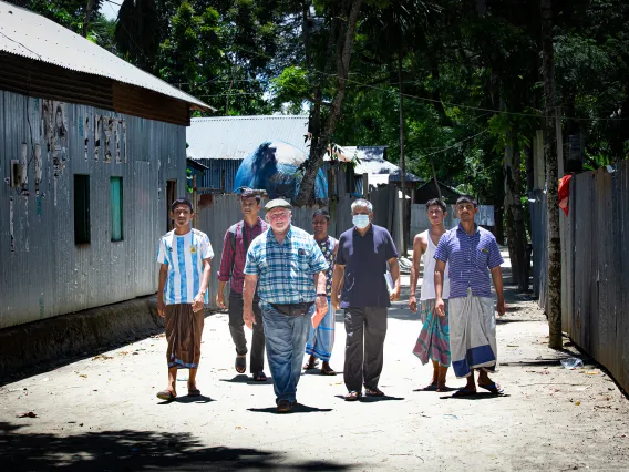 Men walking down a street in Bangladesh