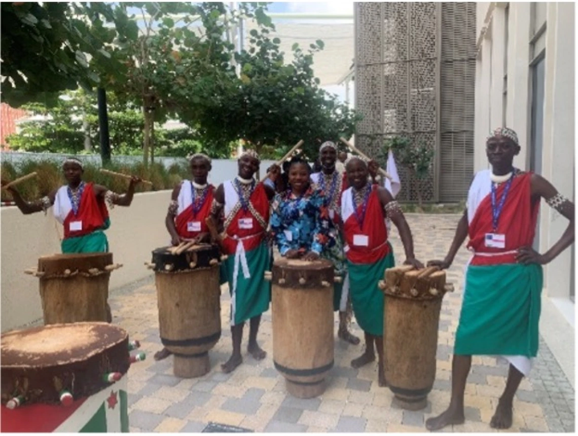 In front of the Malawi Pavilion